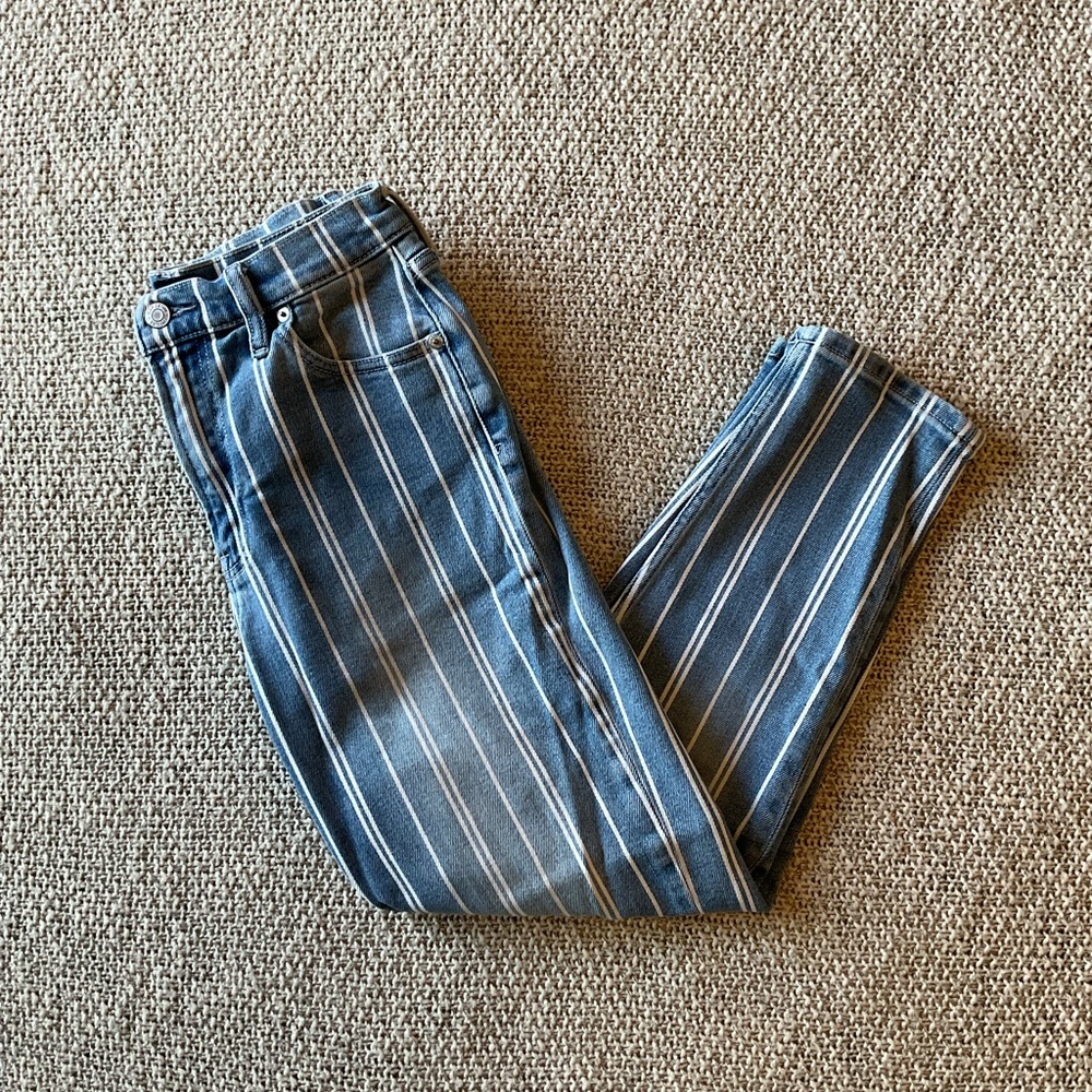 GAP Denim Blue and White Striped Jeans